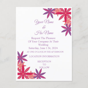 Pink Purple Flowers Thunder_Cove Invitation Postcard