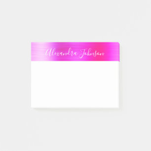 Pink Purple Foil Professional Business Post-it Notes