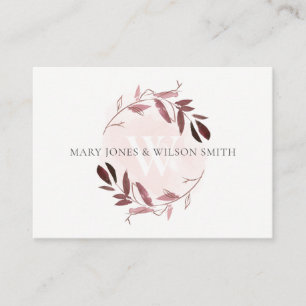 PINK PURPLE FOLIAGE  WREATH WEDDING WISHING WELL ENCLOSURE CARD