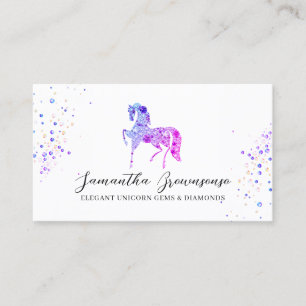 Pink Purple gems Unicorn diamonds jewellery Business Card