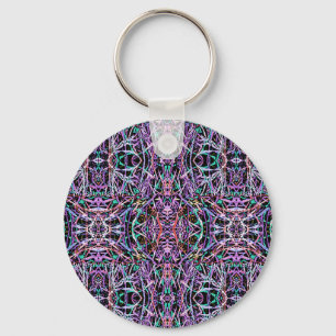 Pink Purple Geometric Key Ring