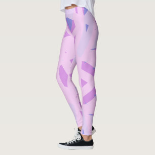 Pink Purple Geometric Pattern Valentine’s Day Gift Leggings
