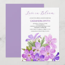 Pink Purple Geranium Floral Bridal Shower