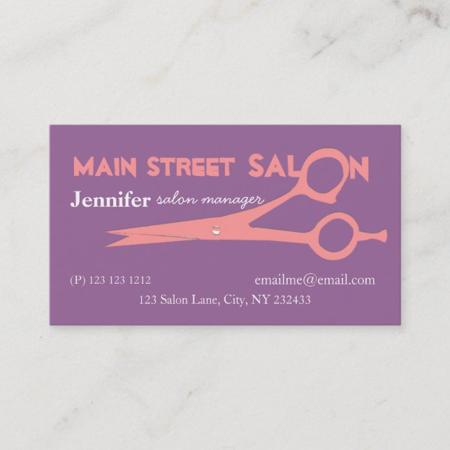 Pink Purple Girly Sheers Girly Beauty Salon Spa Appointment Card (Front)