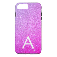 Pink Purple Glitter and Sparkle Monogram