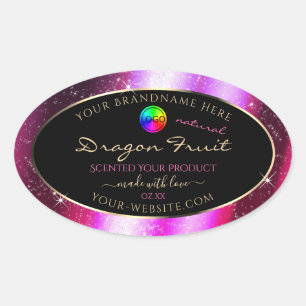 Pink Purple Glitter Frame Product Label with Logo
