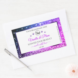 Pink Purple Glitter Logo Product Labels Diamonds