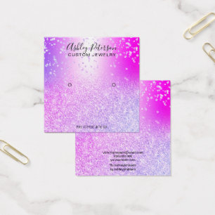 Pink purple glitter metallic stud earring display
