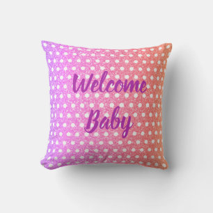 Pink Purple Glitter Polka Dots Cute Baby Shower Cushion