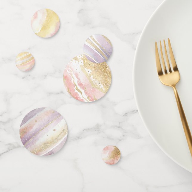 Pink Purple Gold Outer Space Birthday Confetti (Group)