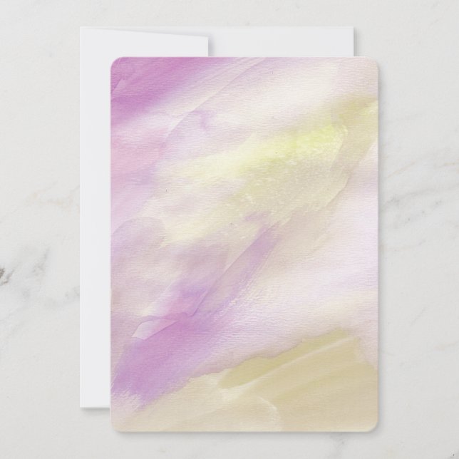 Pink Purple Gold Watercolor Baby Shower Invitation (Front)