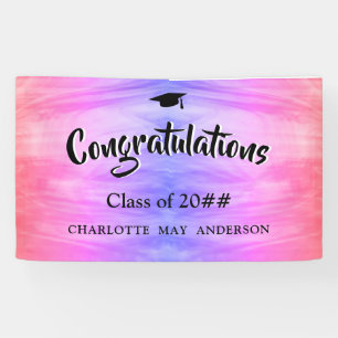 Pink Purple Graduation Banner