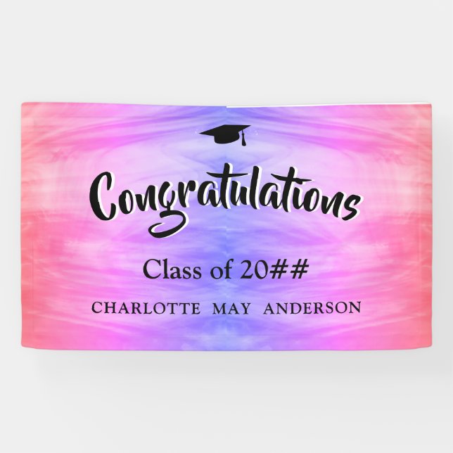 Pink Purple Graduation Banner (Horizontal)