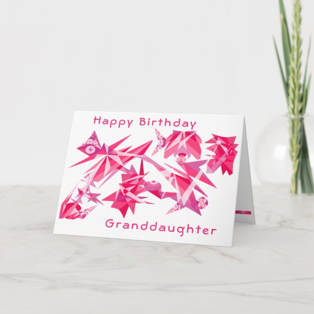 Pink & Purple Granddaughter Birthday Card (Front)