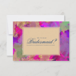 Pink, purple, green marble ink invitations