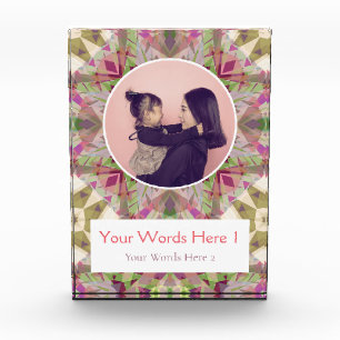 Pink Purple Green Star Mother’s Day Mum Mummy Gift Photo Block
