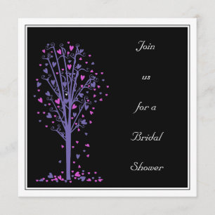 Pink & Purple Heart Tree : Shower Invitation