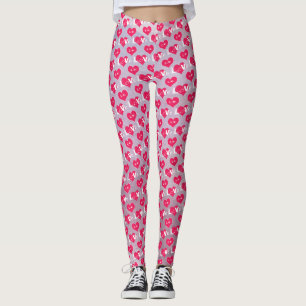 Pink Purple Heart Typography Valentine Day Legging