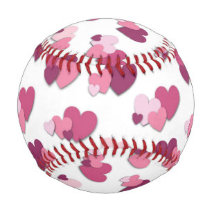 Pink & Purple Hearts Baseball