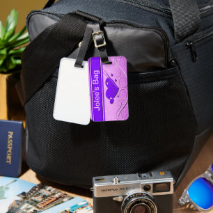 Pink & Purple Hearts Explosion Luggage Tag