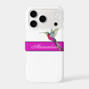 Pink Purple Hummingbird Monogram Name