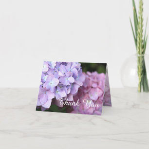 © Pink & Purple Hydrangeas Wedding Thank You Card