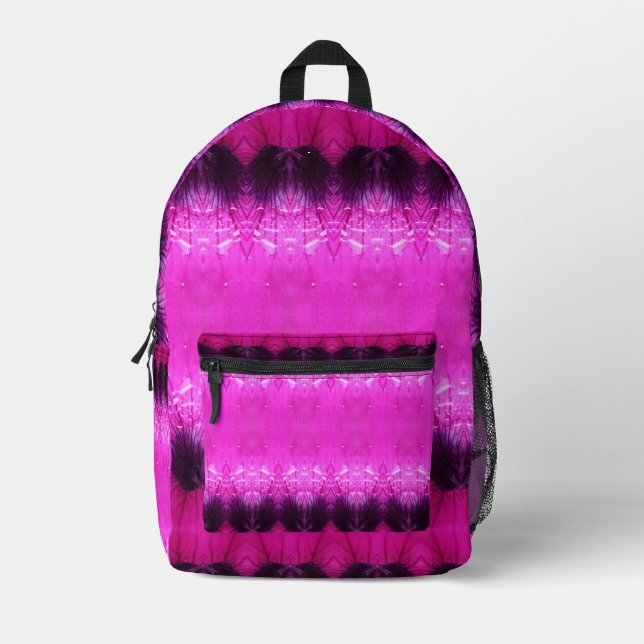 Pink & Purple Ikat Printed Backpack (Front)