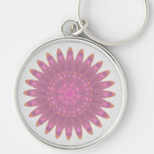 Pink & Purple Kaleidoscope Flower Key Ring