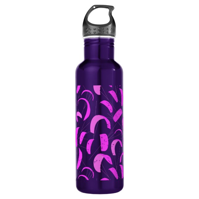 Pink Purple Kite Surfing Print Kiteboarder 710 Ml Water Bottle (Front)