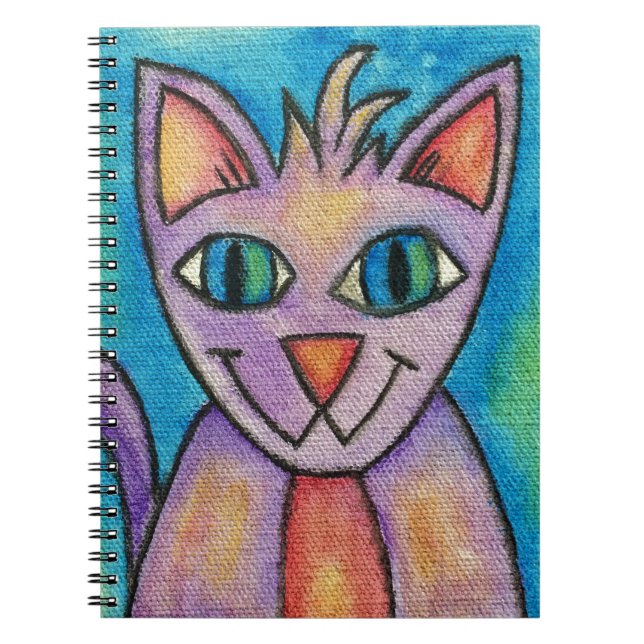 Pink Purple Kitty Cat Notebook (Front)