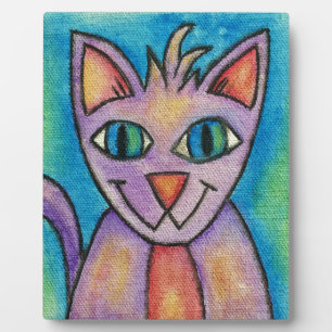 Pink Purple Kitty Cat Plaque