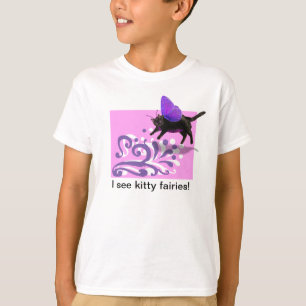 Pink purple kitty fairy t shirt