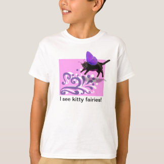 Pink purple kitty fairy t shirt