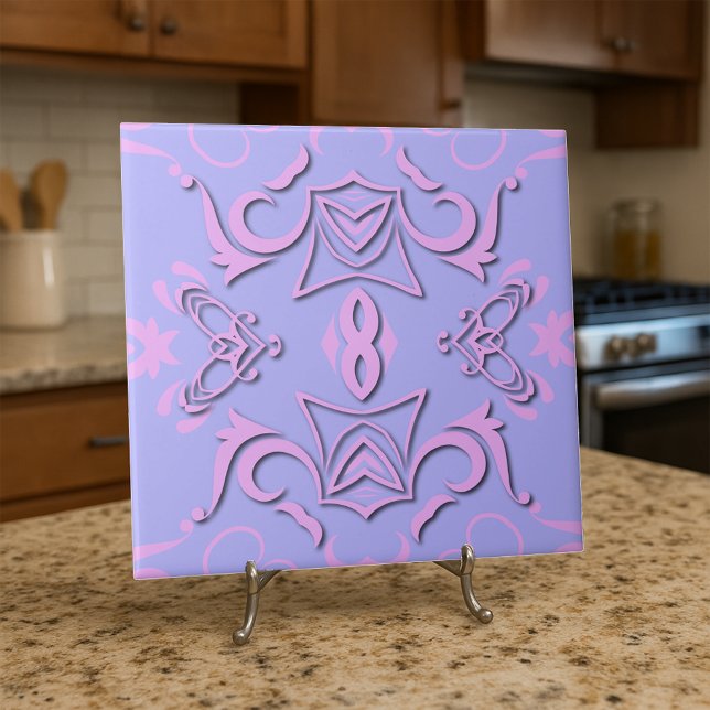 Pink Purple Lavender Damask Baroque Ornate Pattern Tile (Creator Uploaded)