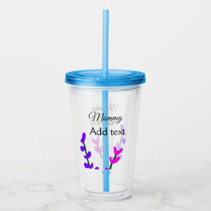 Pink purple lavender mummy mother's day mum gift acrylic tumbler