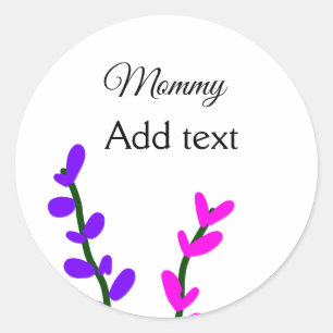 Pink purple lavender mummy mother's day mum gift classic round sticker