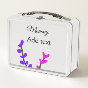 Pink purple lavender mummy mother's day mum gift metal lunch box