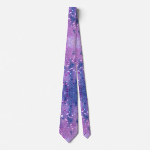Pink Purple Lavender Watercolor Paint Spatters Tie