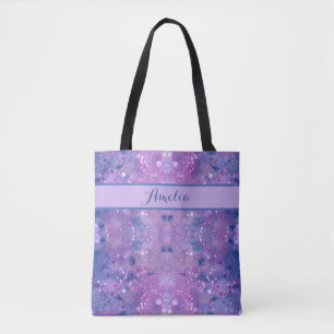 Pink Purple Lavender Watercolor Paint Spatters Tote Bag