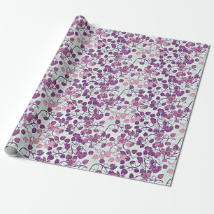 Pink + Purple Leaves Wrapping Paper