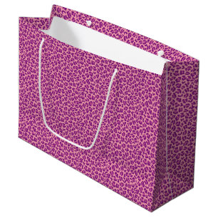 pink purple leopard skin pattern large gift bag
