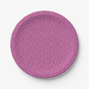 pink purple leopard skin pattern paper plate
