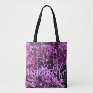 Pink purple lilacs romantic pink floral Mum Tote Bag