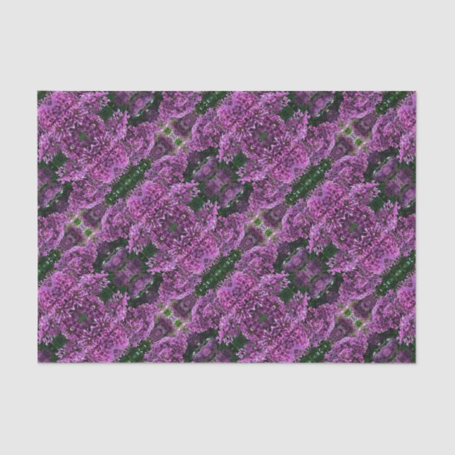Pink purple lilacs | romantic pink floral photo tissue paper (Front)