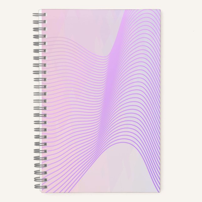 Pink & Purple Lined Waves Notebook (Front)