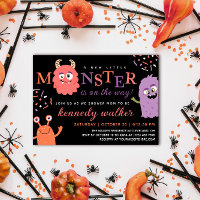 Pink Purple Little Monster Halloween Baby Shower