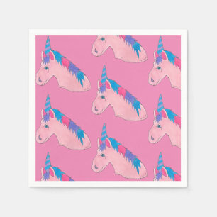 Pink Purple Magical Horse Unicorn Birthday Party Napkin