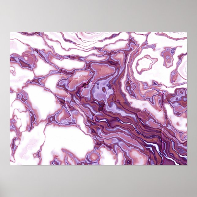 Pink Purple Marble Elegance Poster (Front)