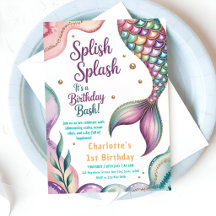 Pink Purple Mermaid Birthday