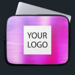 Pink Purple Metallic - Custom Logo Promotional Laptop Sleeve<br><div class="desc">Modern Pink and Purple Ombre Faux Metallic Stainless Gold Elegant Custom Logo Promotional Laptop Bag or Sleeve Promotional (promo) advertisement Case. This case can be customised to include your company or business logo.</div>